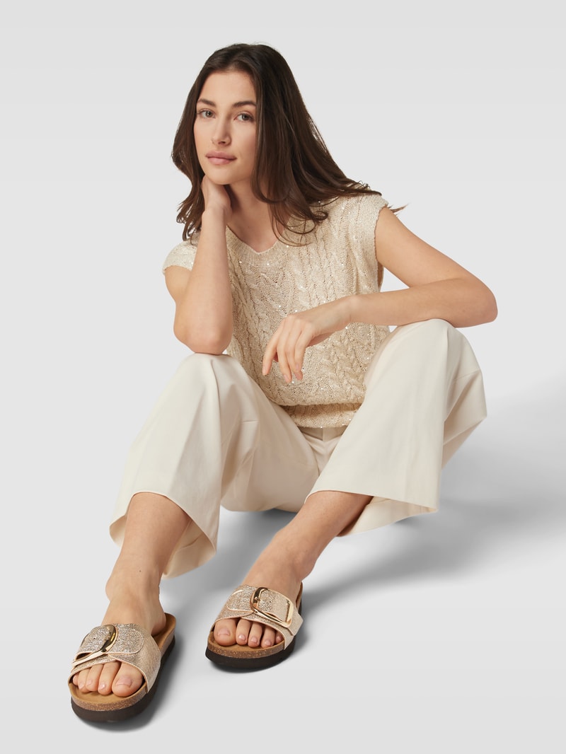 Slides im Metallic-Look Modell 'BRIONIA HIGH' in gold