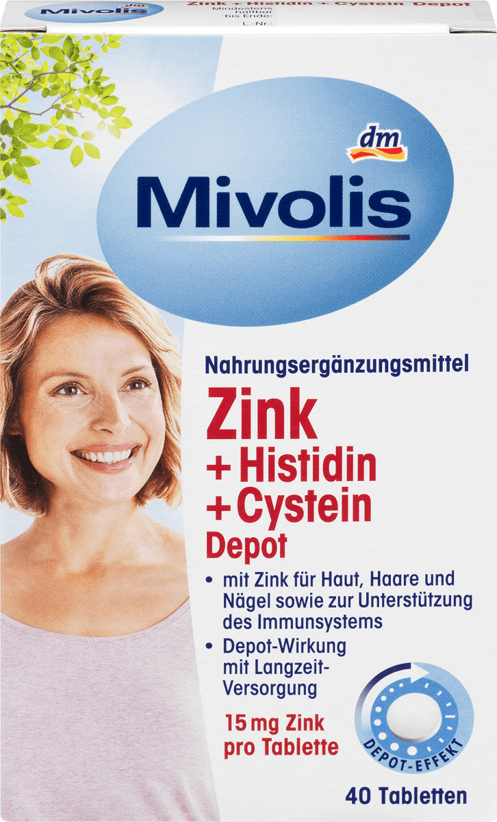 Zink + Histidin + Cystein Depot, Tabletten 40 St., 19 g