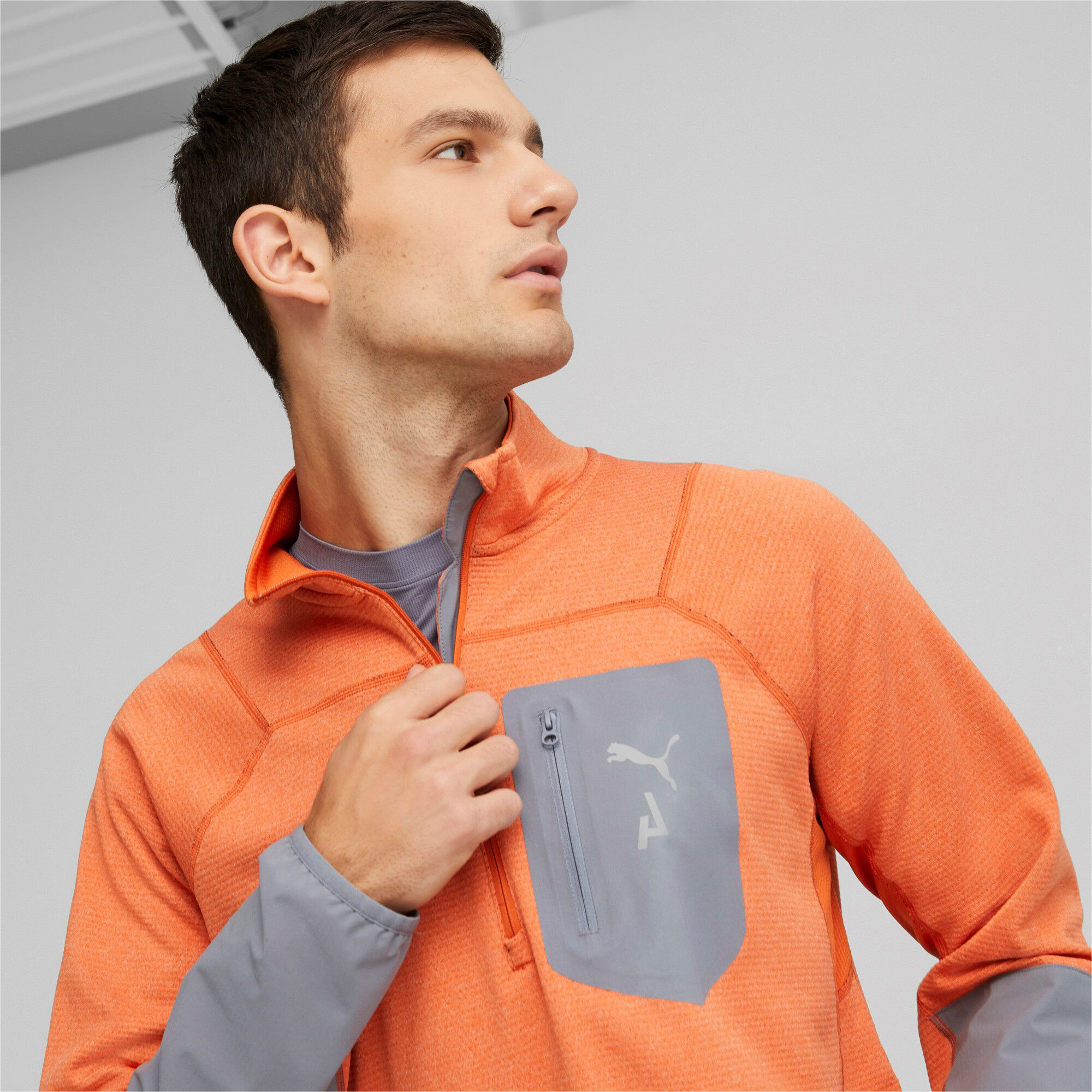 Seasons Raincell Half-Zip Lauftop Herren - Orange, Grau