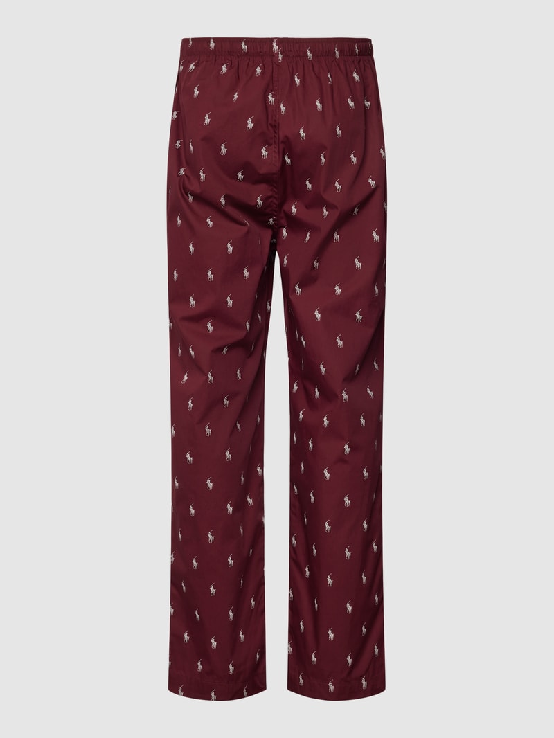 Pyjama-Hose mit Logo-Muster in bordeaux rot