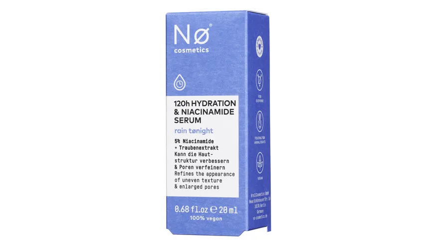 Nø Cosmetics rain tønight 120h Hydration & Niacinamide Serum 20 ml