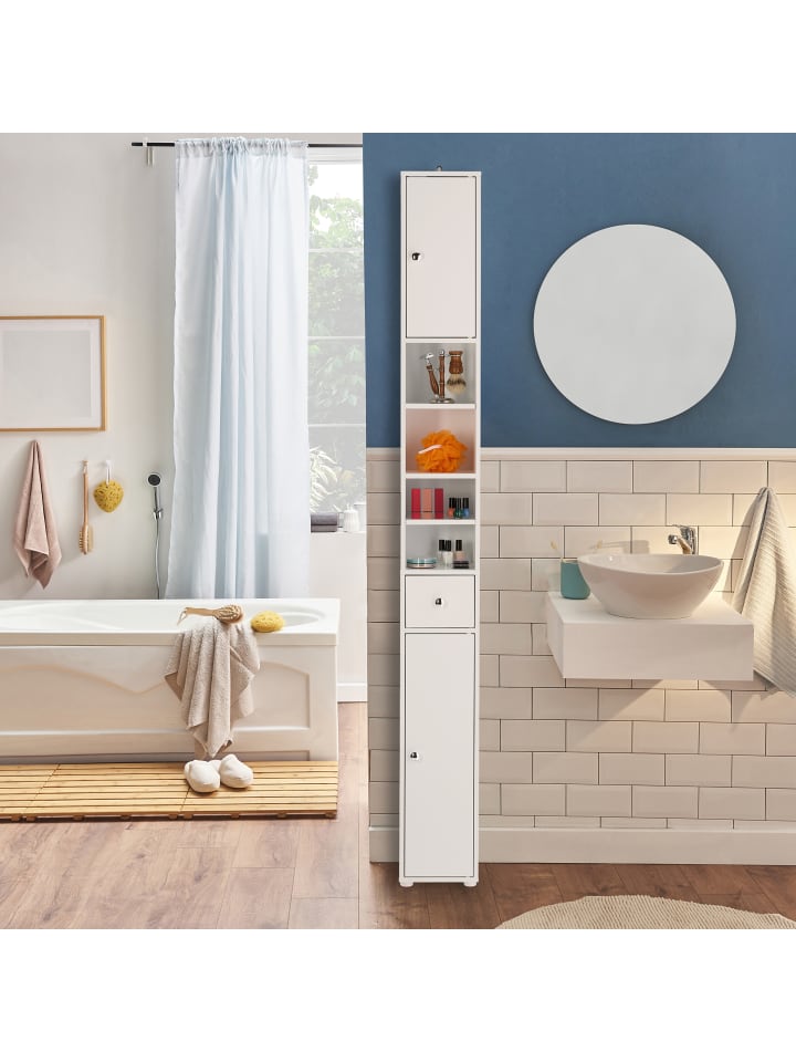 relaxdays Badezimmerschrank in Weiß - (B)20 x (H)180 x (T)20 cm günstig kaufen onesize