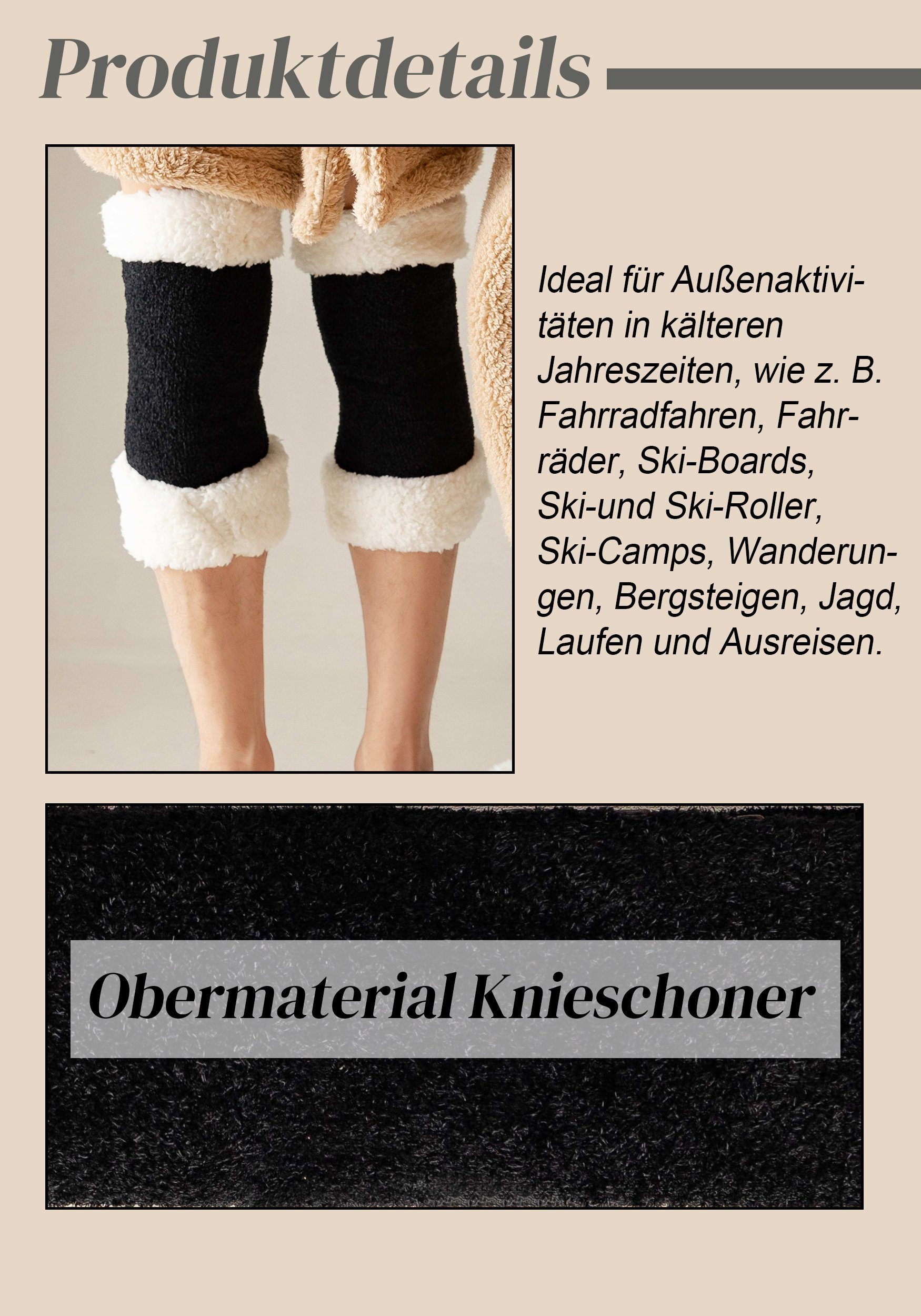 MAGICSHE Stulpensocken 2 Paare Verdicken Lammkashmere Wärmer Sockenbezug aus Kniewolle (2-Paar)