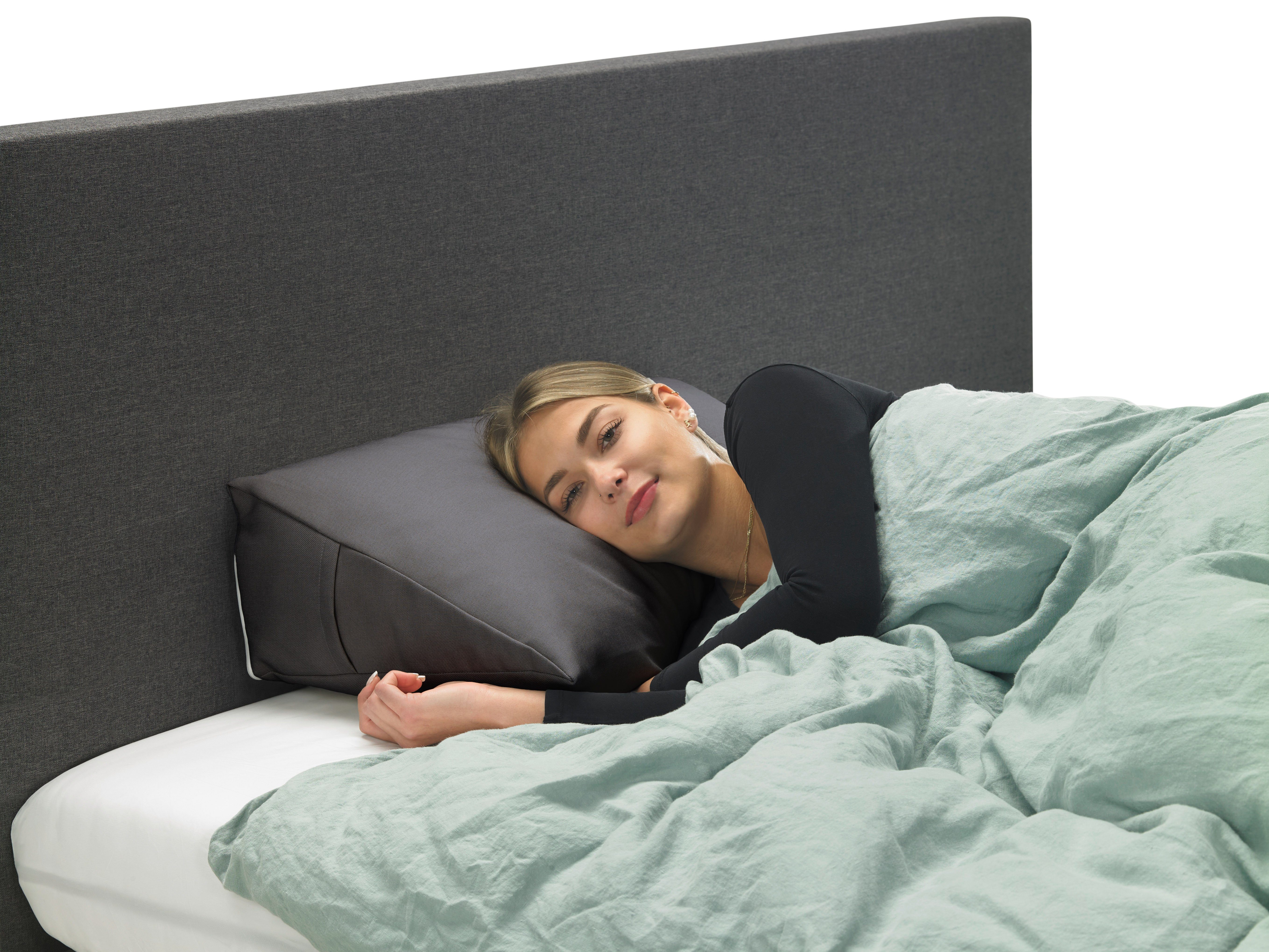 XDREAM Rückenkissen ergonomisches Keilkissen für Bett und Sofa, 1-tlg., als Kopfkissen oder Venenkissen verwendbar, mit praktischem Seitenfach