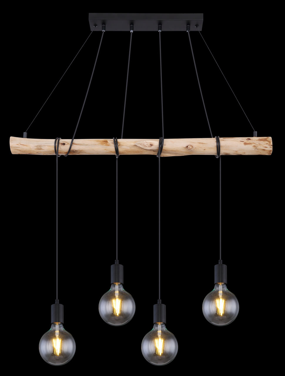 Globo Lighting - AUSTON - Hängeleuchte Metall schwarz matt, 4x E27