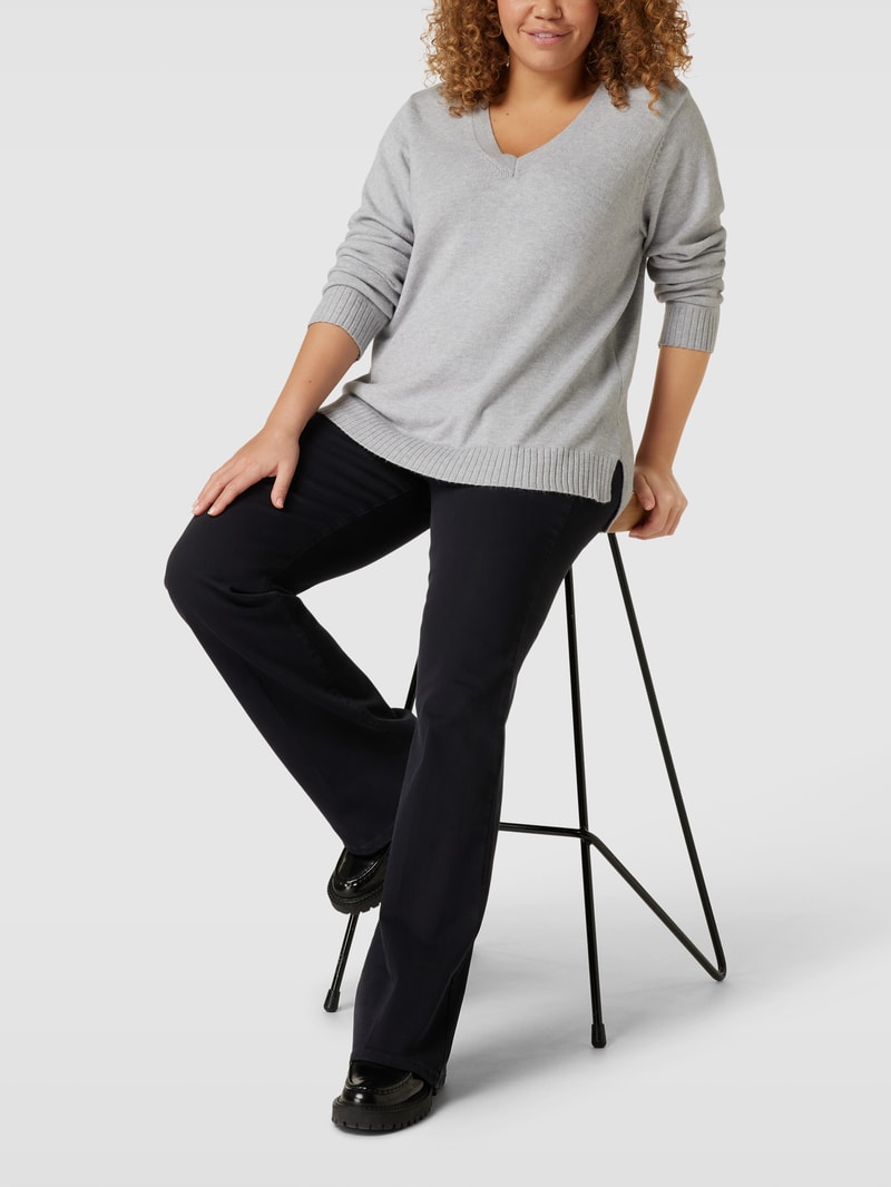 PLUS SIZE Jeans mit elastischem Logo-Bund in schwarz