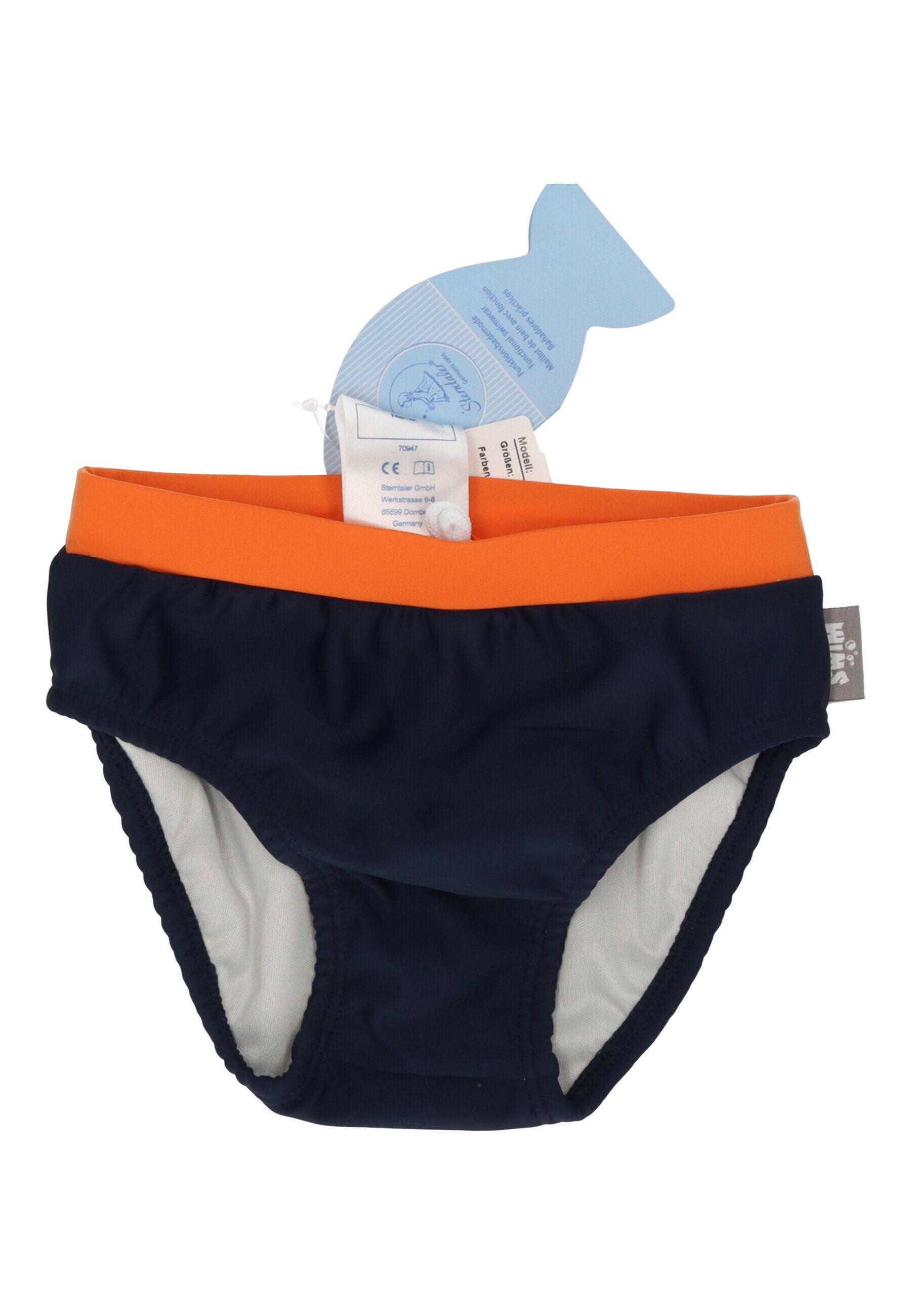 Sterntaler® Badehose Badehose Krokodil (1-St) Baby Badehose - Badeshorts mit Windeleinsatz bis Größe 86/92 in Marine - Baby Bademode mit UV-Schutz 50+ und Krokodil mit Schwimmreif Print