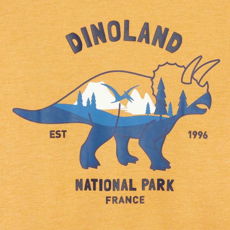 T-shirt à motif dinosaure jaune garçon