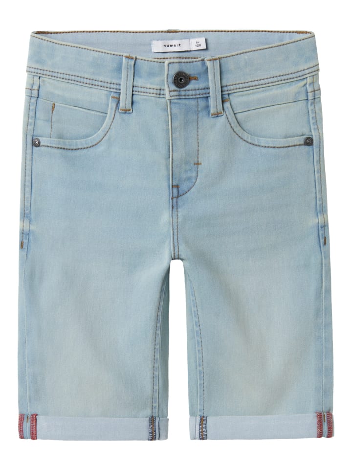 name it Stretch Jeans Shorts Kurze Denim Hose 5-Pocket in Hellblau günstig kaufen