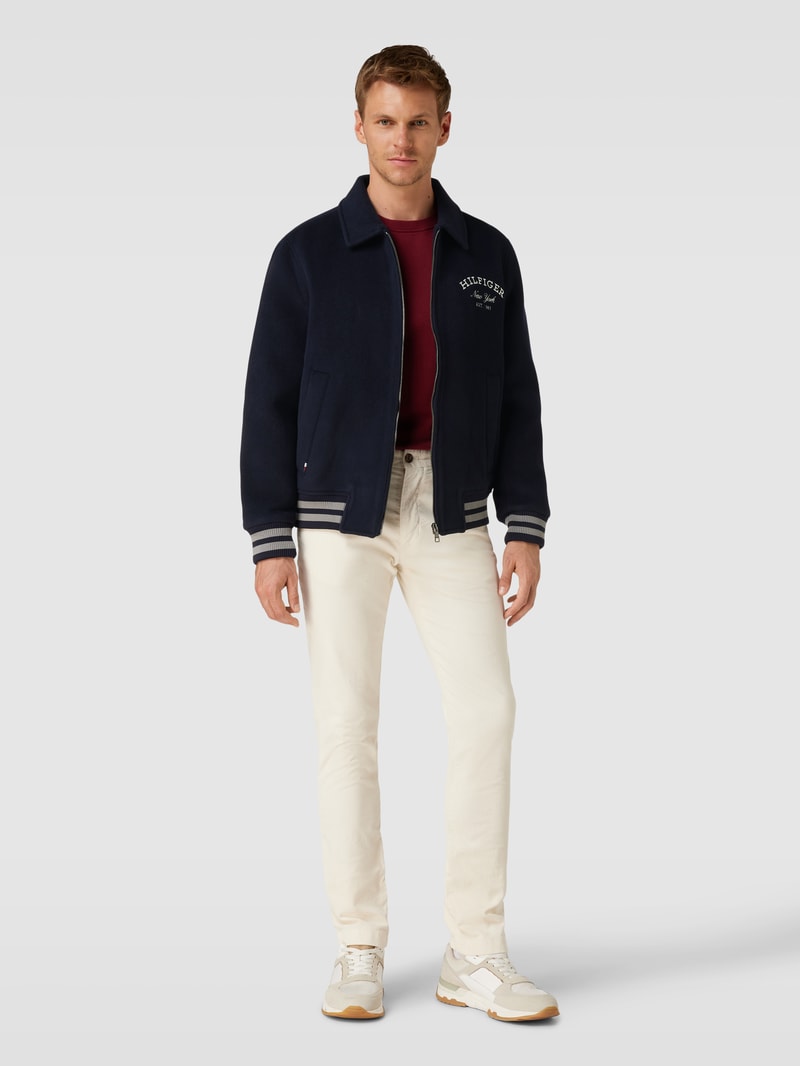 Bomberjacke mit Umlegekragen in marineblau