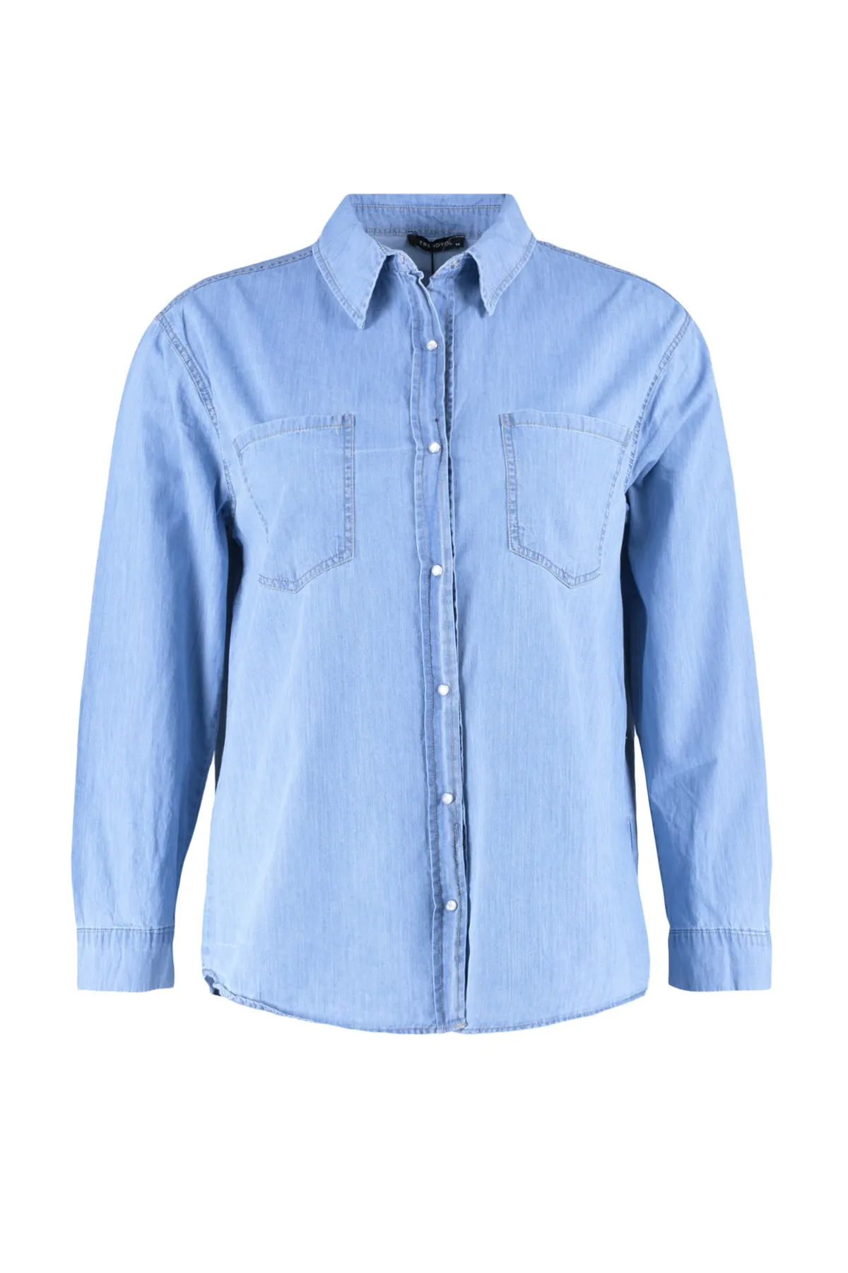 Trendyol Curve  Hellblaues Jeanshemd TBBAW23AX00018