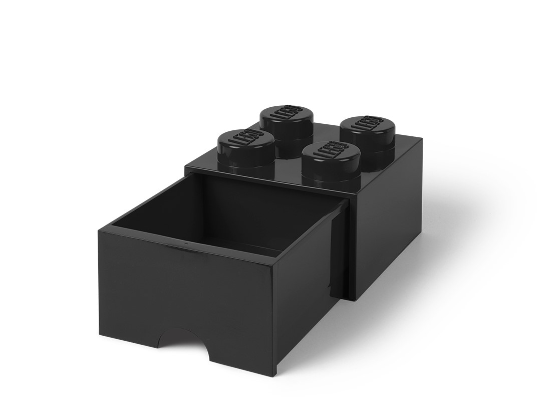 LEGO® Aufbewahrungsstein mit 4 Noppen und Schubfach in Schwarz 5005711