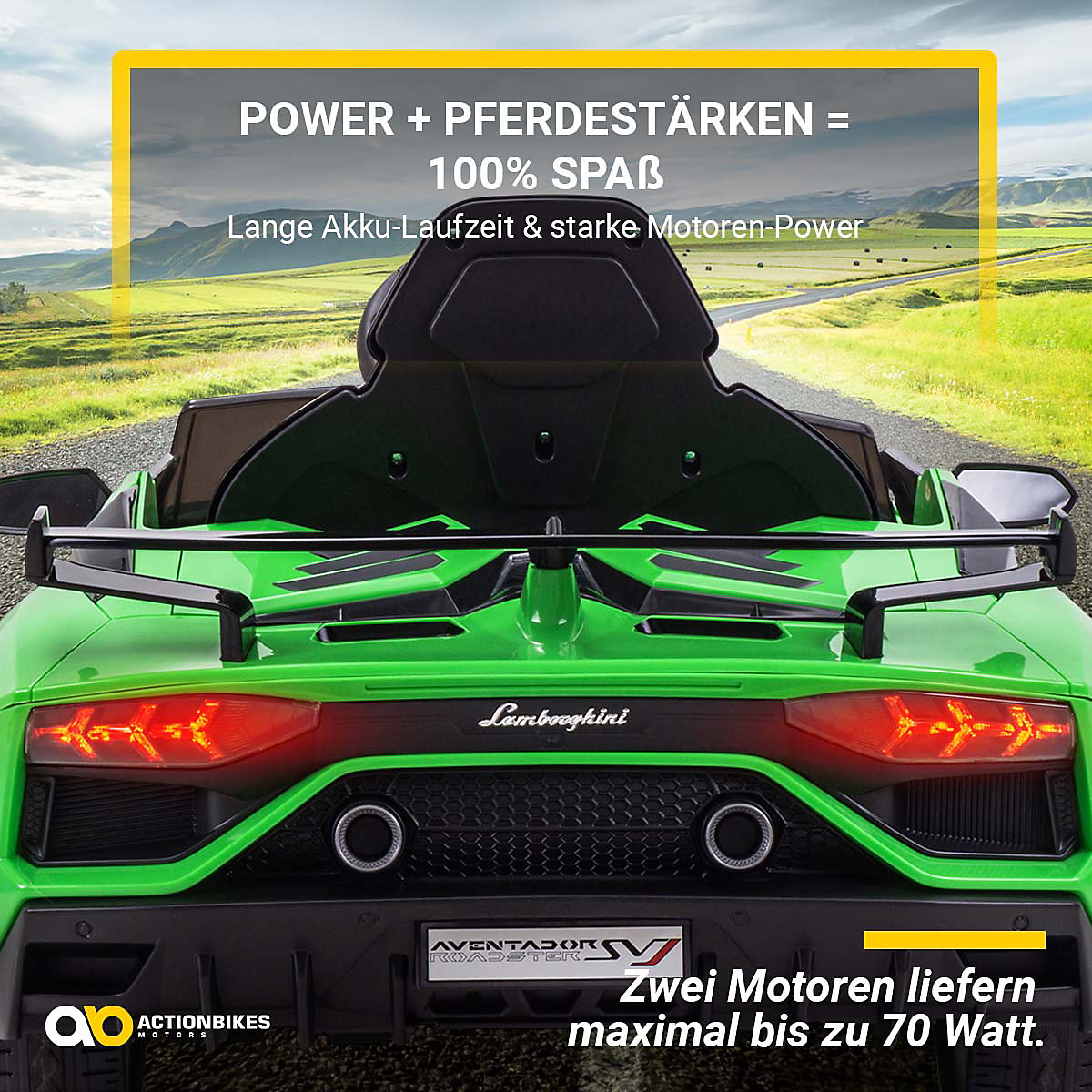 Kinder Elektroauto Lamborghini Aventador - Einsitzer - 2x35 Watt - Kinderauto mit Fernbedienung - Soundmodul