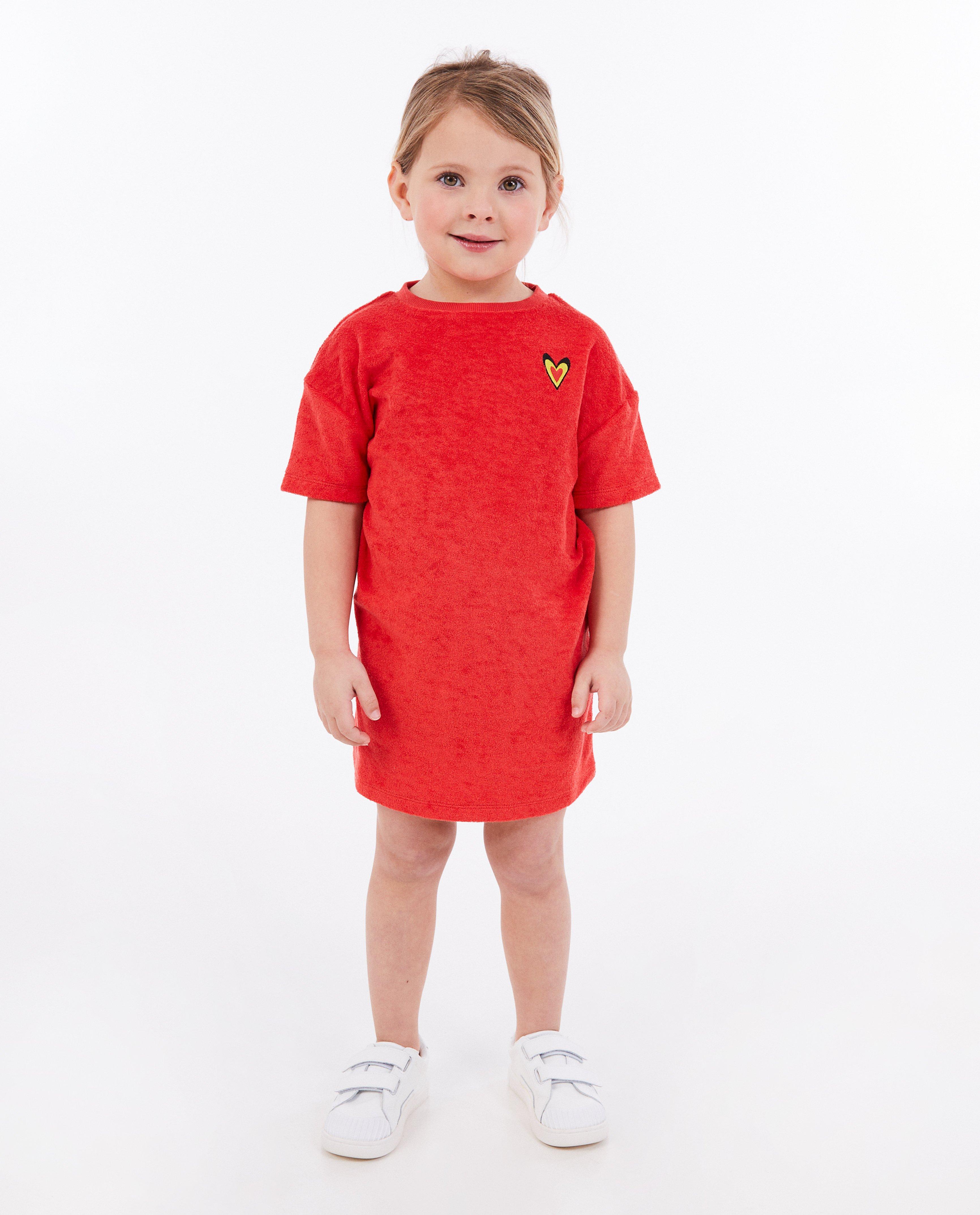 Rochie din pânză terry Familystories, colecția Supporters, 2-7 ani, roșie