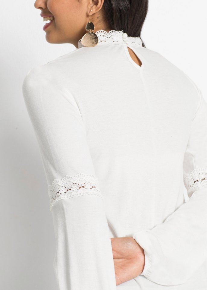 Langarmshirt mit Spitze
