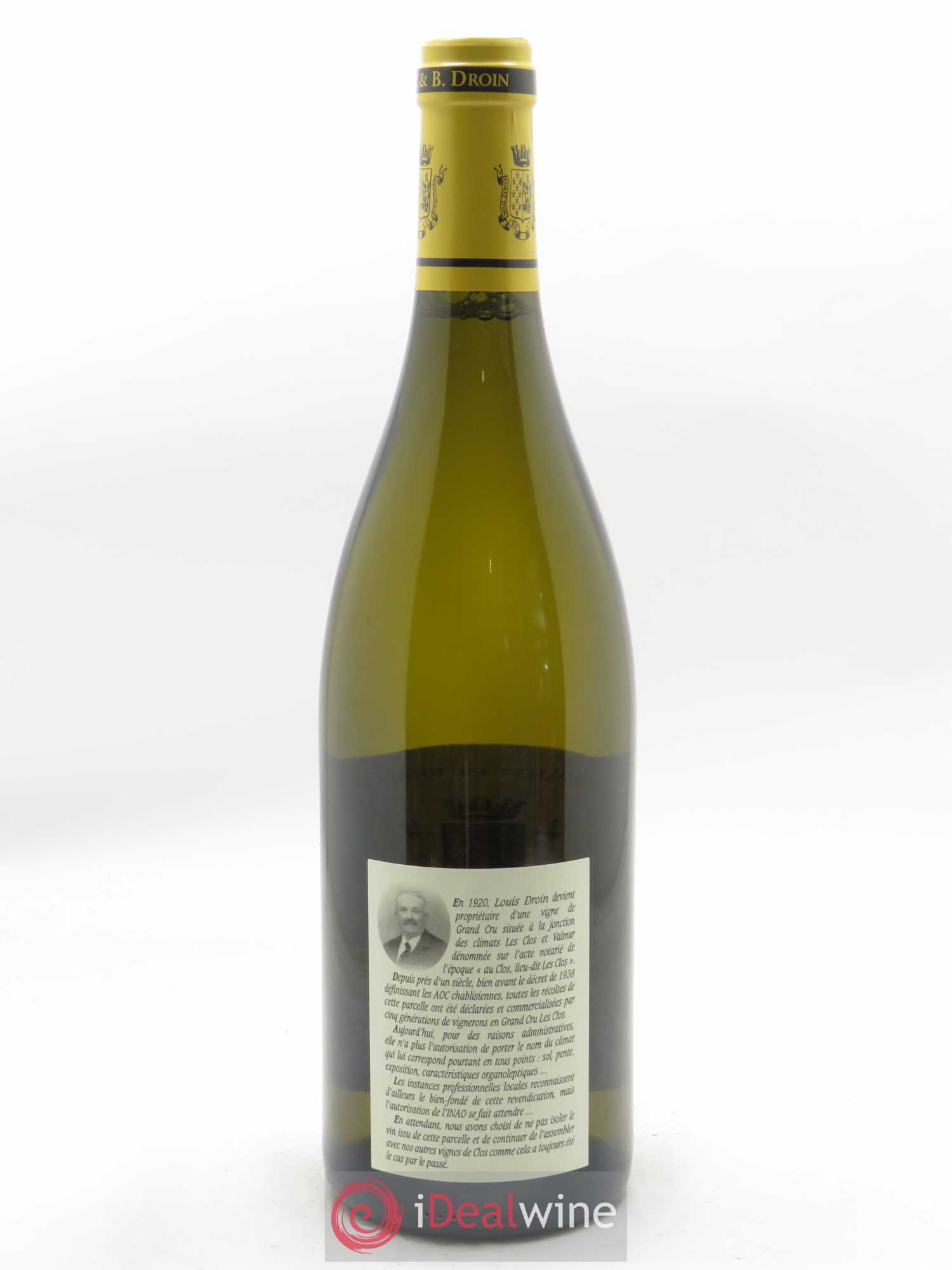 Chablis Grand Cru Hommage à Louis Jean-Paul & Benoît Droin (Domaine)  2020 - Lot de 1 Bouteille