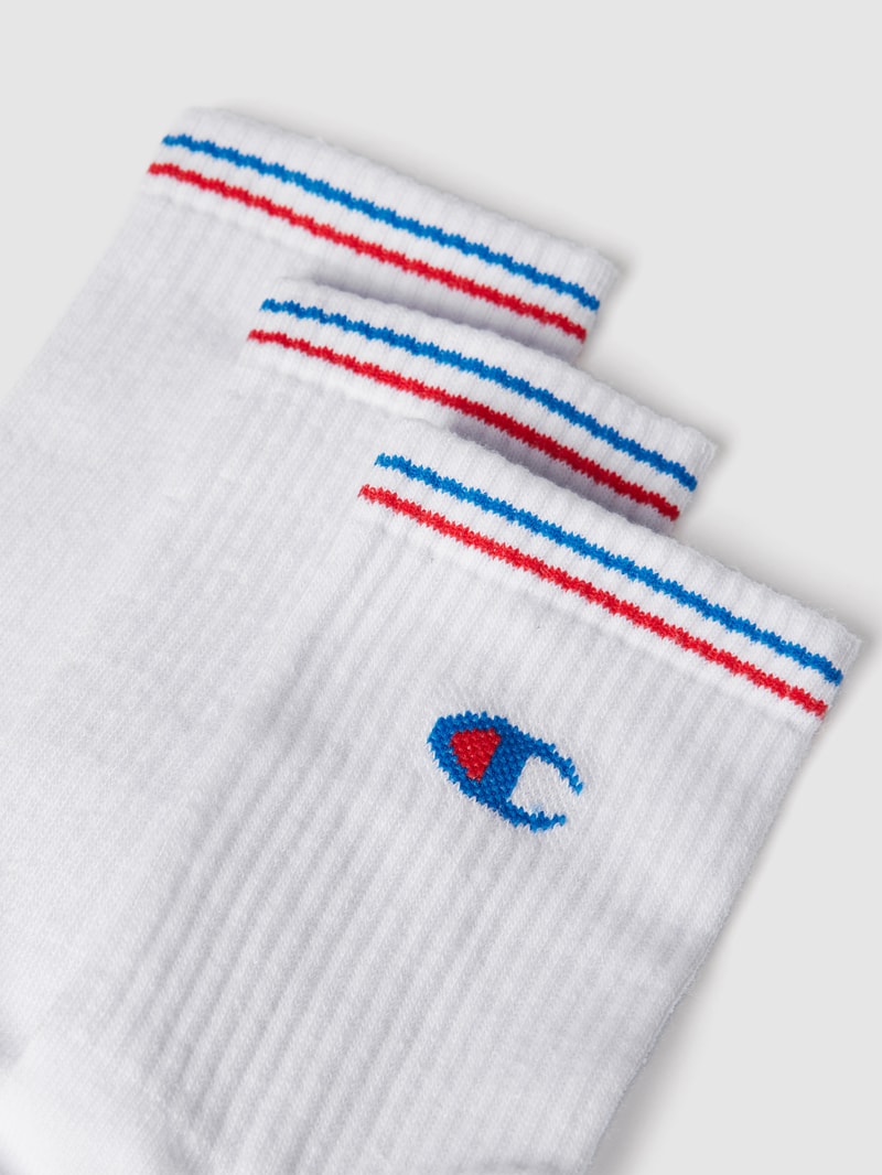 Socken mit Kontraststreifen im 3er-Pack in weiß