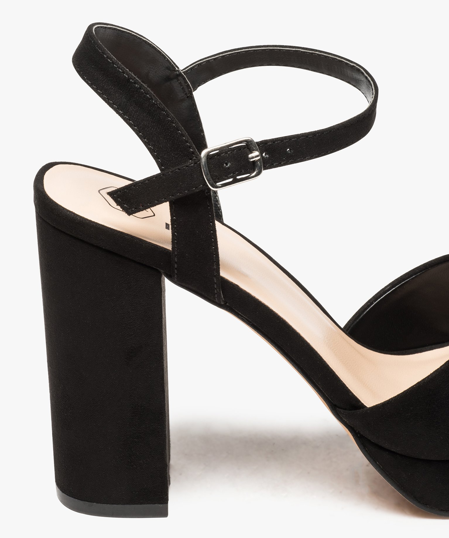 Sandales femme à talon haut et plate-forme noir | GEMO