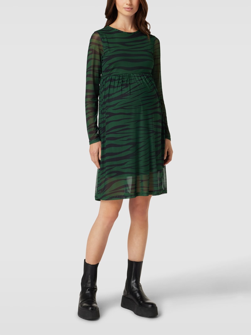 Umstands-Kleid in Knielänge mit Allover-Muster Modell 'MLHEDDA' in dunkelgrün