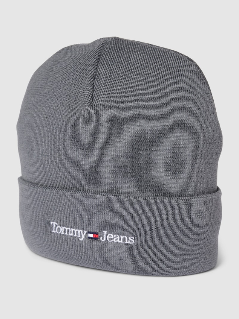 Beanie mit Label-Stitching Modell 'SPORT' in hellgrau