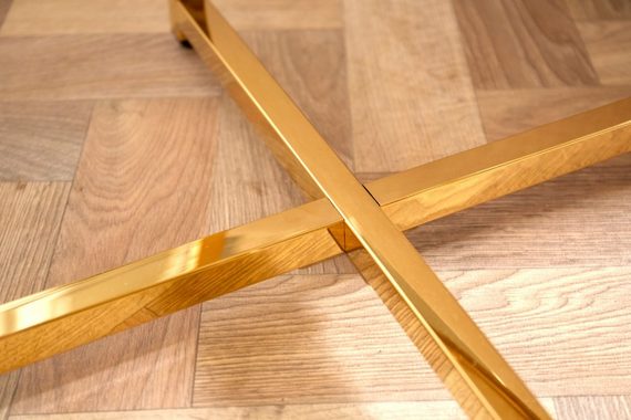 riess-ambiente Beistelltisch BOUTIQUE 50cm türkis / gold (Einzelartikel, 1-St), Wohnzimmer · Kristallglas · Metall · rund · Marmor-Dekor · Barock
