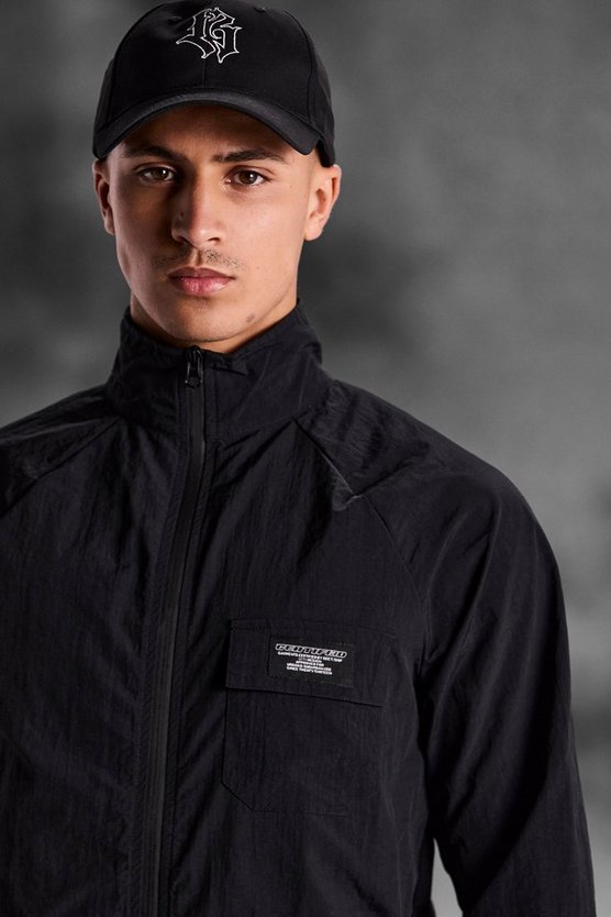 Matte Nylon Cargo-Jacke mit Trichterkragen