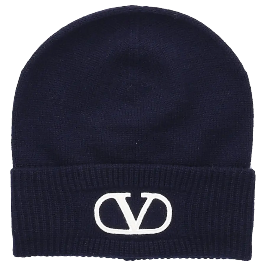 Valentino Garavani - Beanie VLOGO Wolle - blau