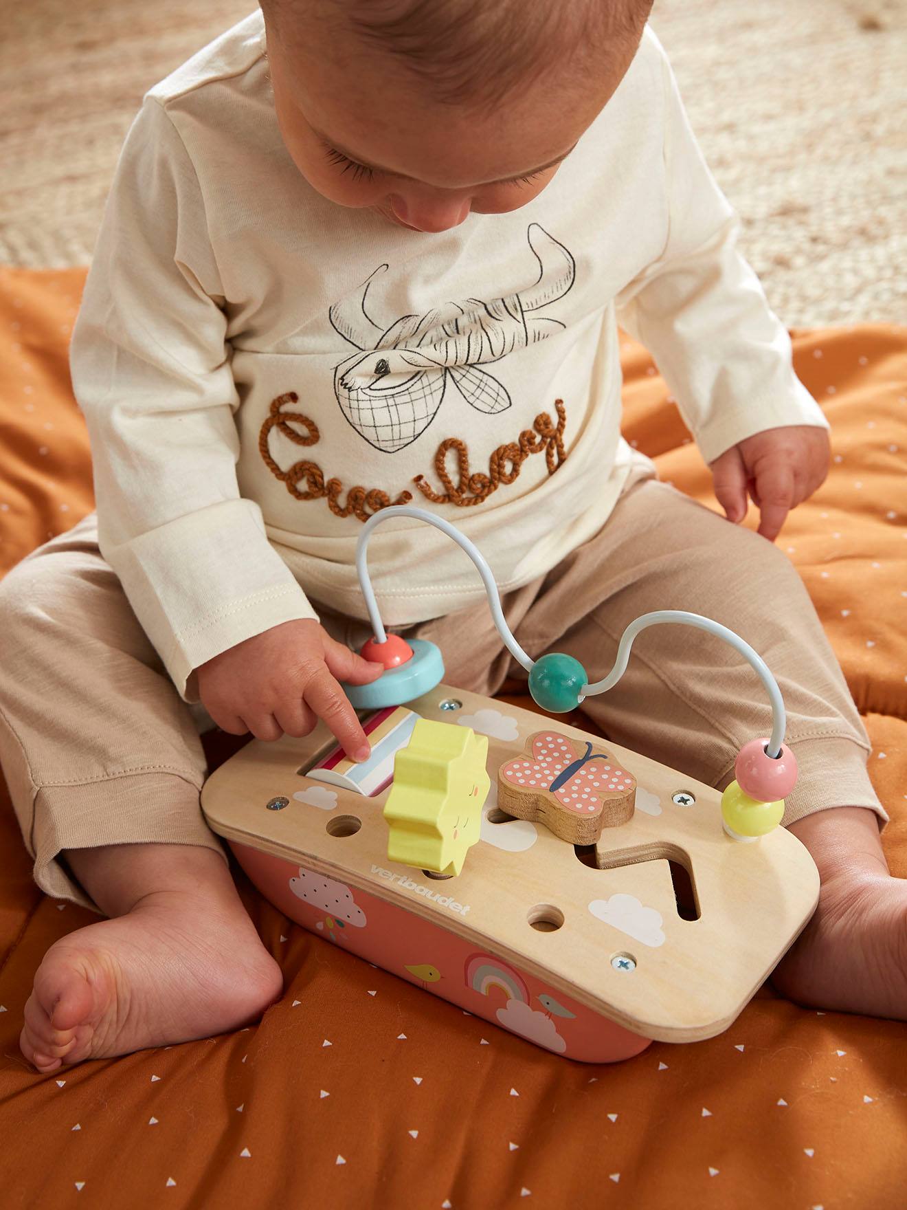 Vertbaudet Baby Mini-Spieltisch, Holz FSC - mehrfarbig/kirsche+sonne