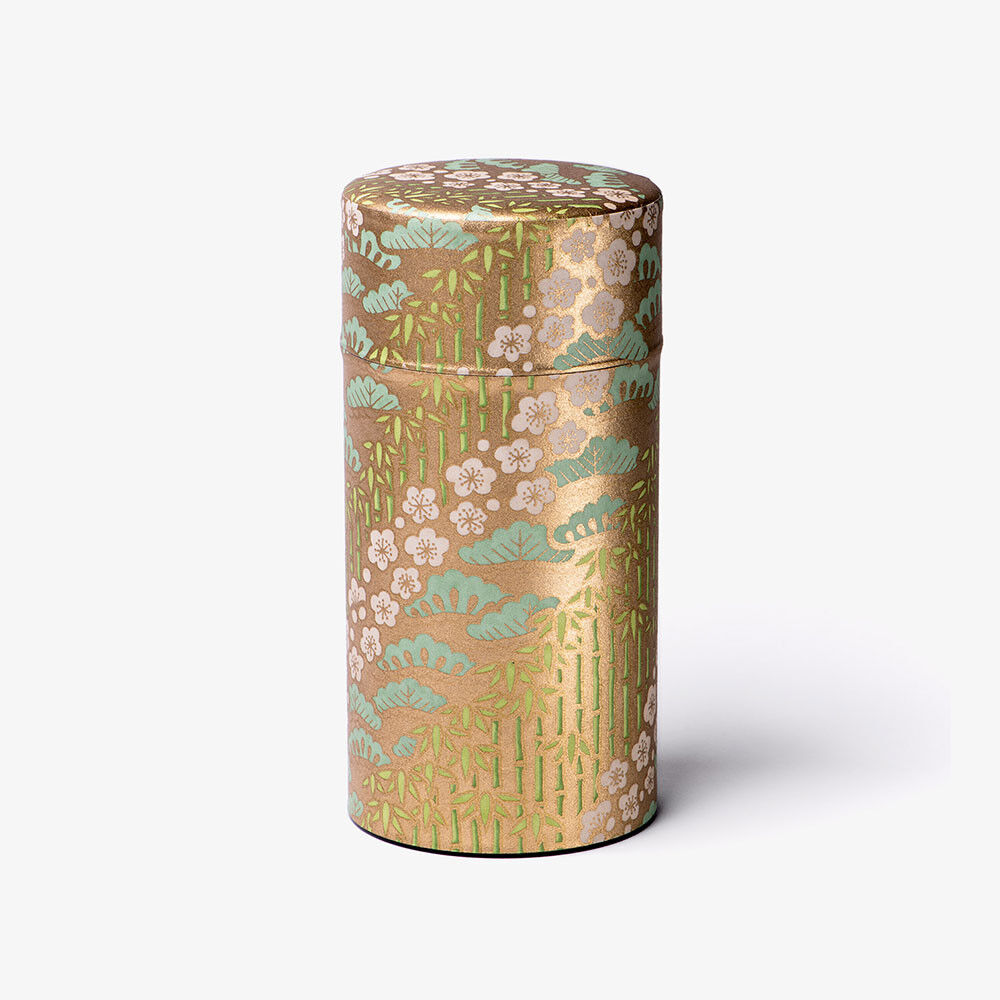 Sakura, Boîte à thé papier washi or 150g