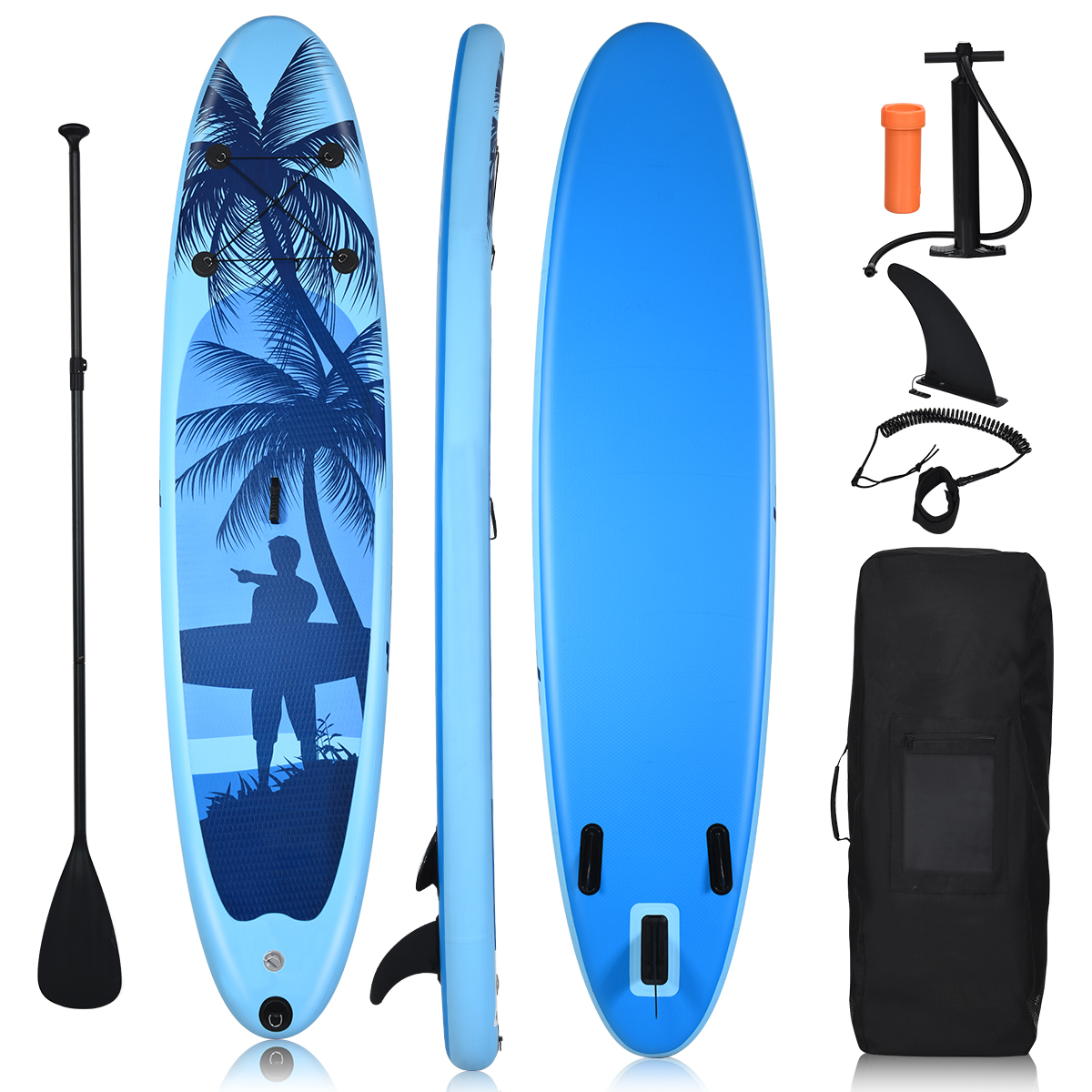 Costway Aufblasbares SUP Board mit Paddel, 305x76x16cm