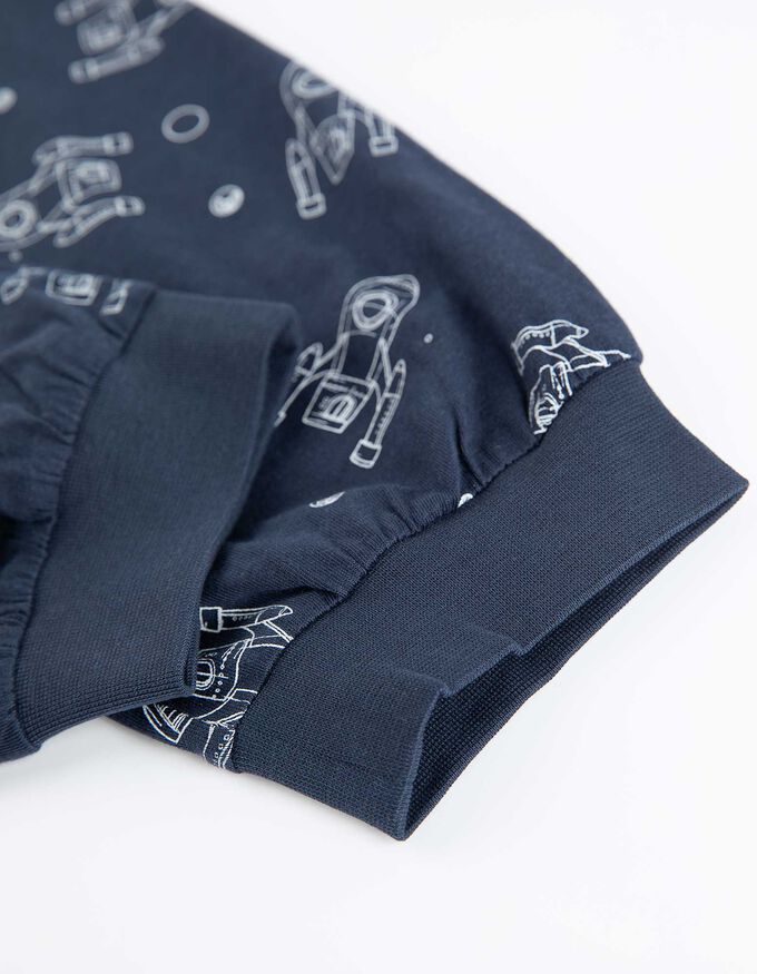 Pyjama Set aus Langarmshirt und Hose- Print