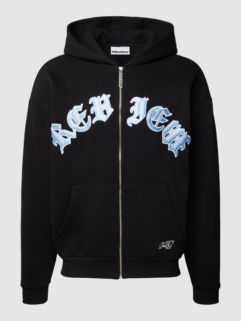 Sweatjacke mit Reißverschluss in schwarz