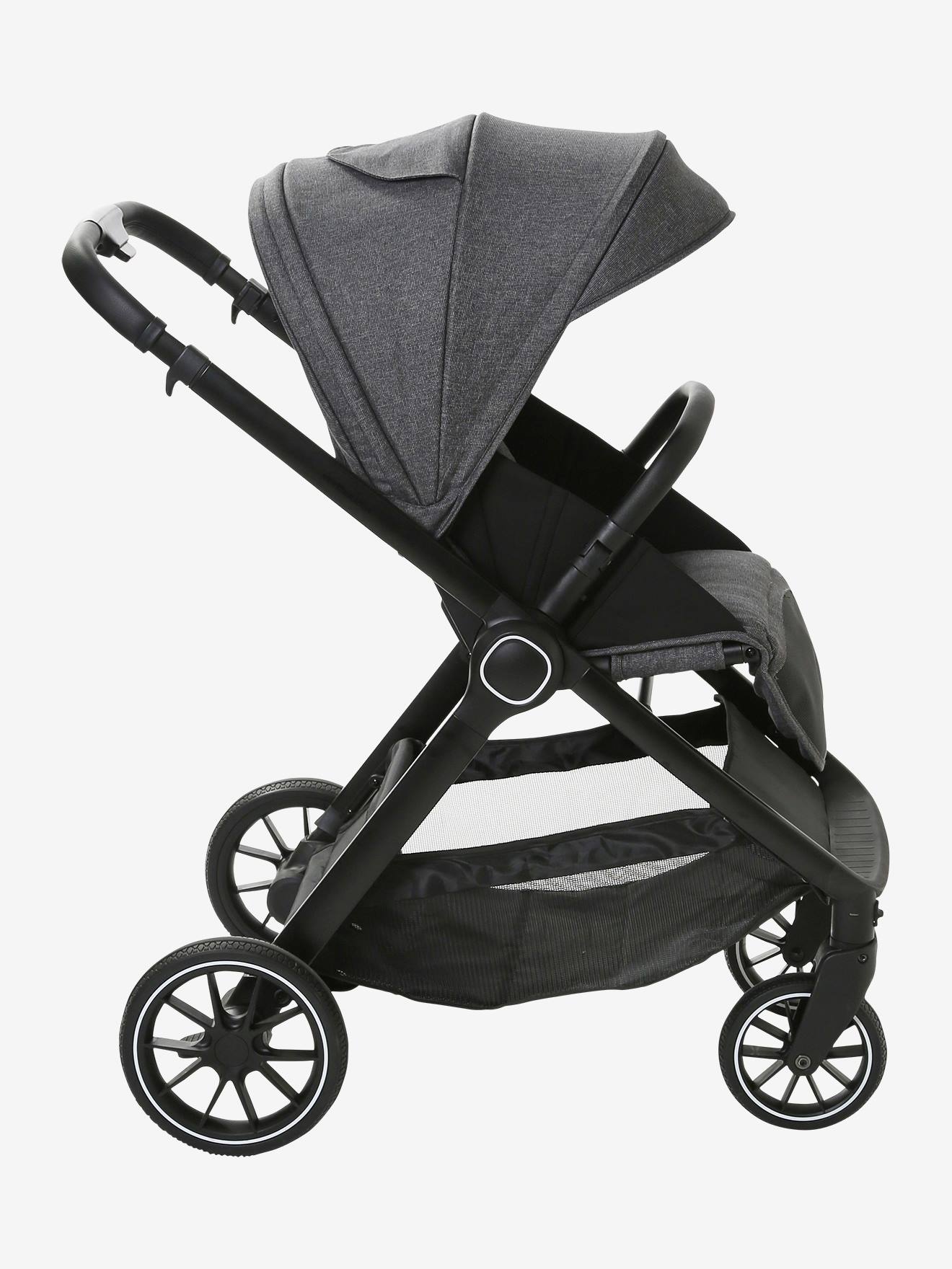 Vertbaudet Kombi-Kinderwagen AURIGA mit Babyschale & Babywanne - schiefergrau