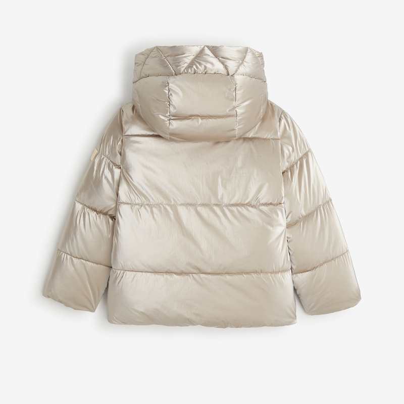 Doudoune courte or fille doublée en sherpa jaune Catimini