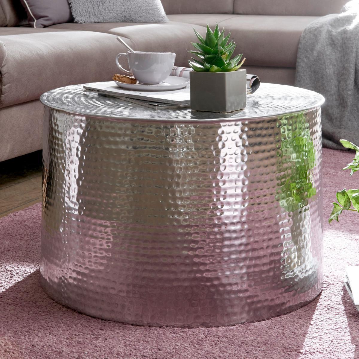 Wohnling Couchtisch RAHI 61 x 40,5 x 61 cm Silber