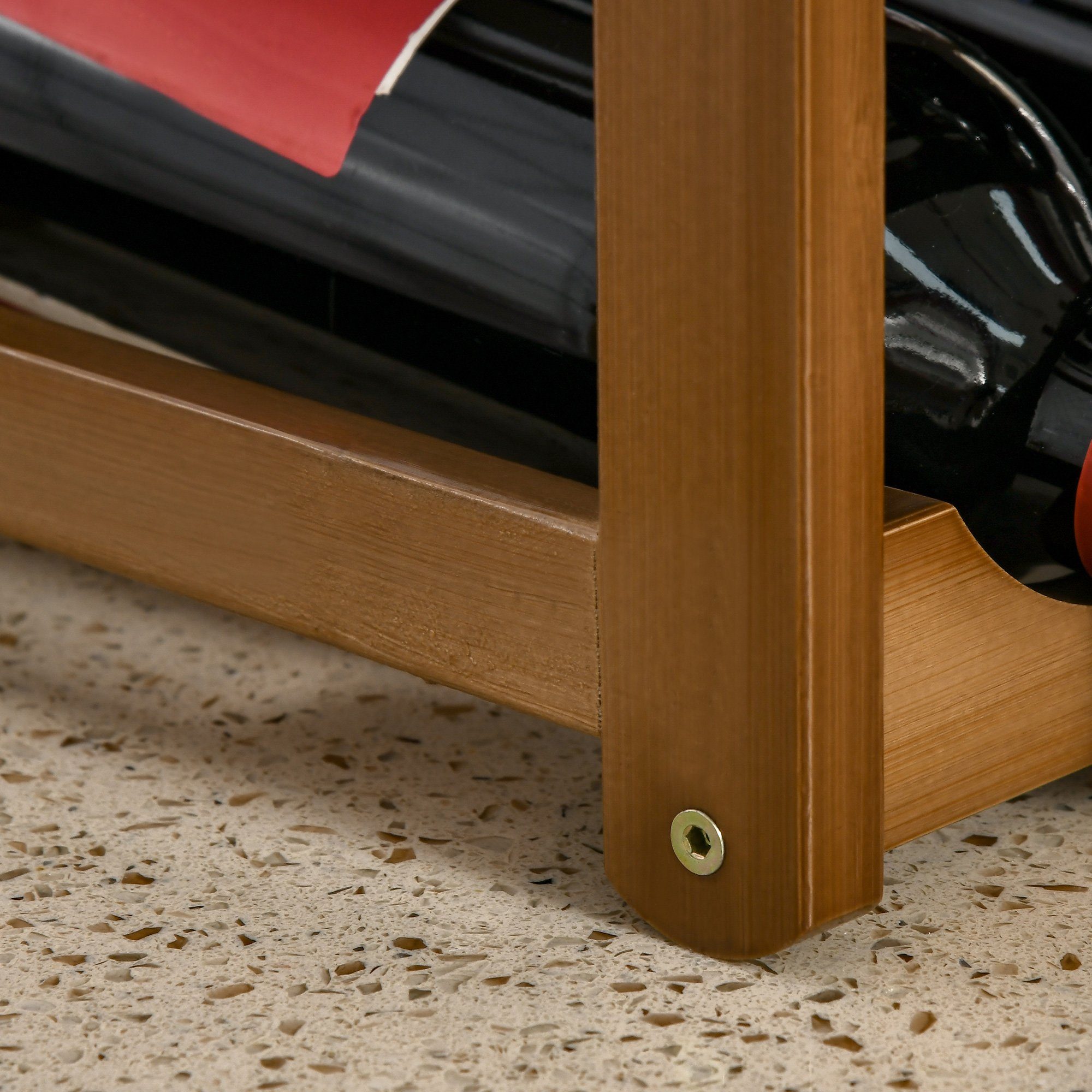 HOMCOM Weinregal Flaschenregal mit natürlichen Stil, Standregal,aus Bambus, Wasserfest, Weinhalter 1-tlg., mit 4 Regalen