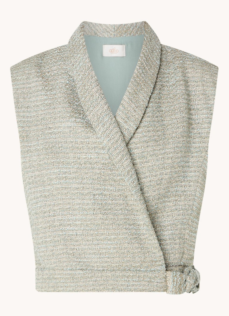 Aaiko  Letica gilet van tweed met strikceintuur
