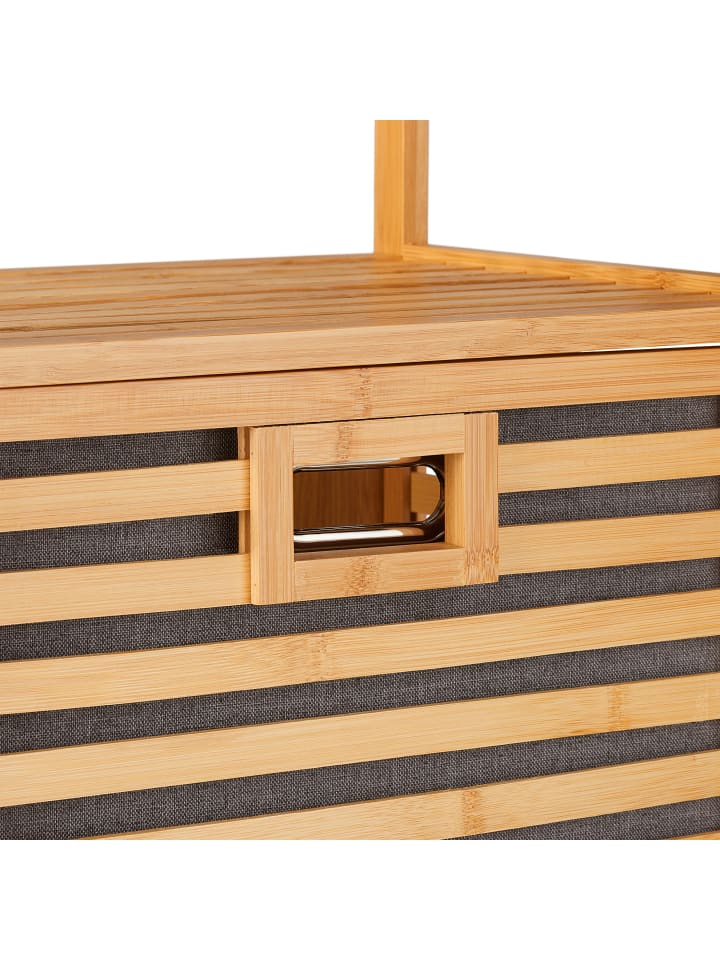 relaxdays Badregal mit Wäschekorb - (B)44 x (H)96 x (T)33 cm günstig kaufen onesize