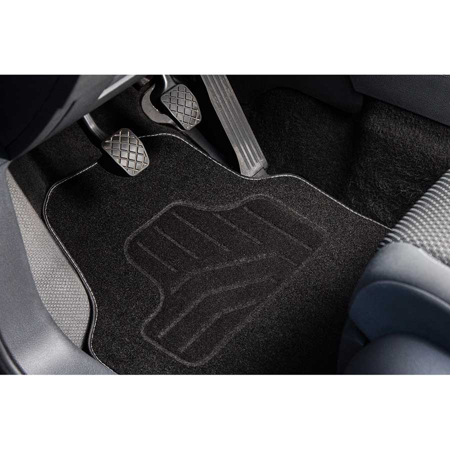 Norauto Universal Autoteppich in Schwarz, Auto Textil Fußmatte für vorne, 1 Stück - ATU