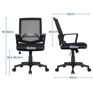 Yaheetech Schreibtischstuhl, Bürostuhl Ergonomischer Drehstuhl