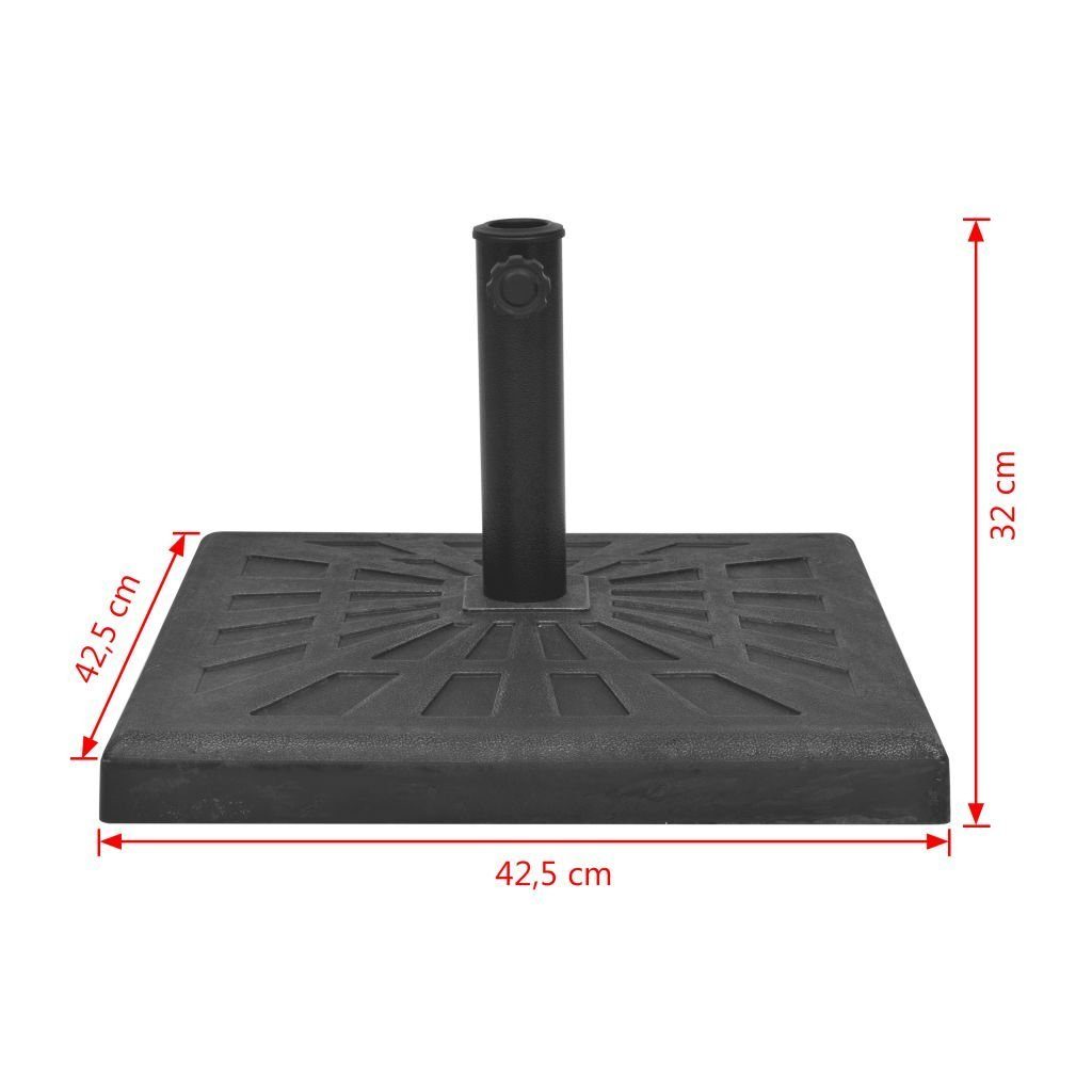 vidaXL Schirmhalter Sonnenschirmständer Quadratisch Schwarz 12 kg