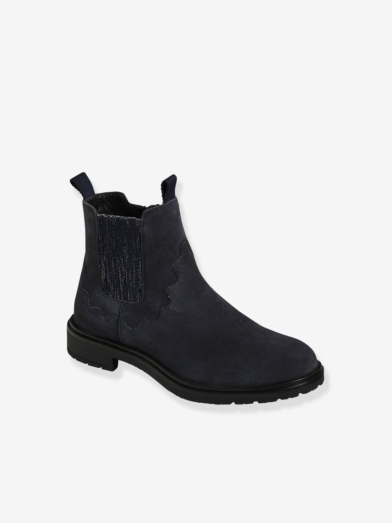 Vertbaudet Mädchen Boots mit Gummizug - marine