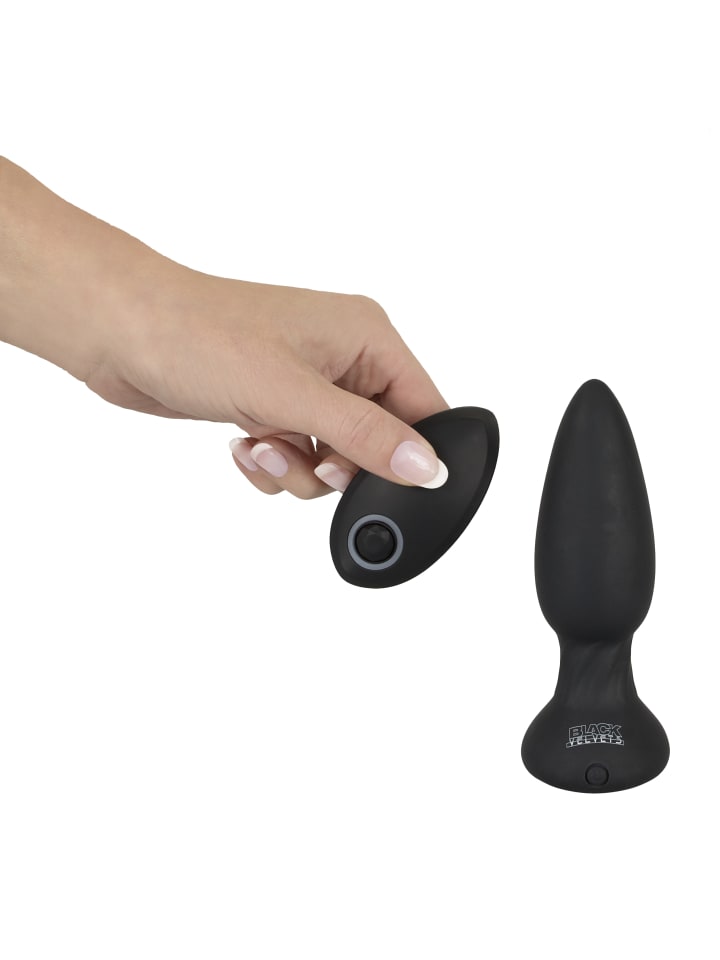 Black Velvets Analplug mit Rotation Remote controlled rotating & vibrating plug in schwarz günstig kaufen 13,5 cm