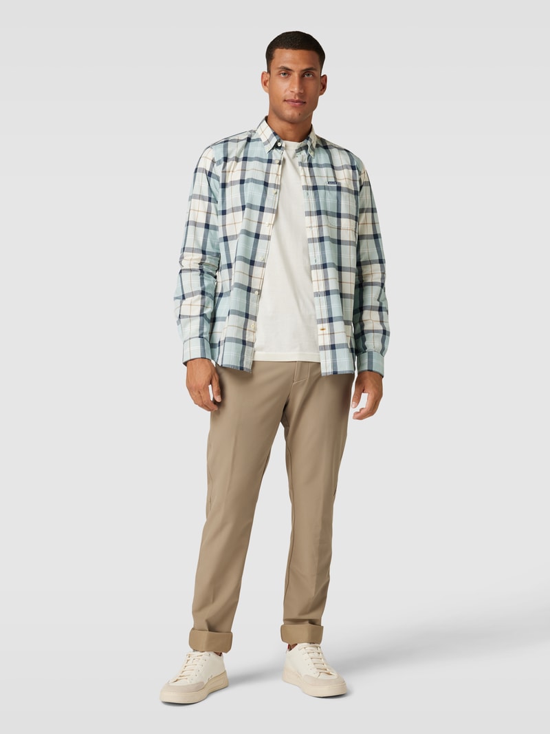Tailored Fit Freizeithemd mit Tartan-Karo Modell 'RAWLEY' in marineblau