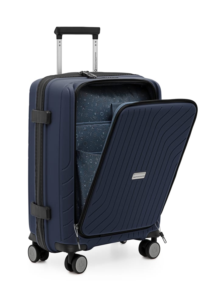 Hauptstadtkoffer TXL - leichtes Handgepäck Laptop-Fach Kabinenkoffer TSA 55cm 40L in Dunkelblau günstig kaufen S