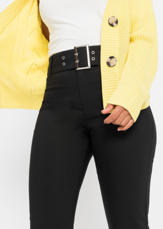 Stretch-Hose mit Gürteldetails