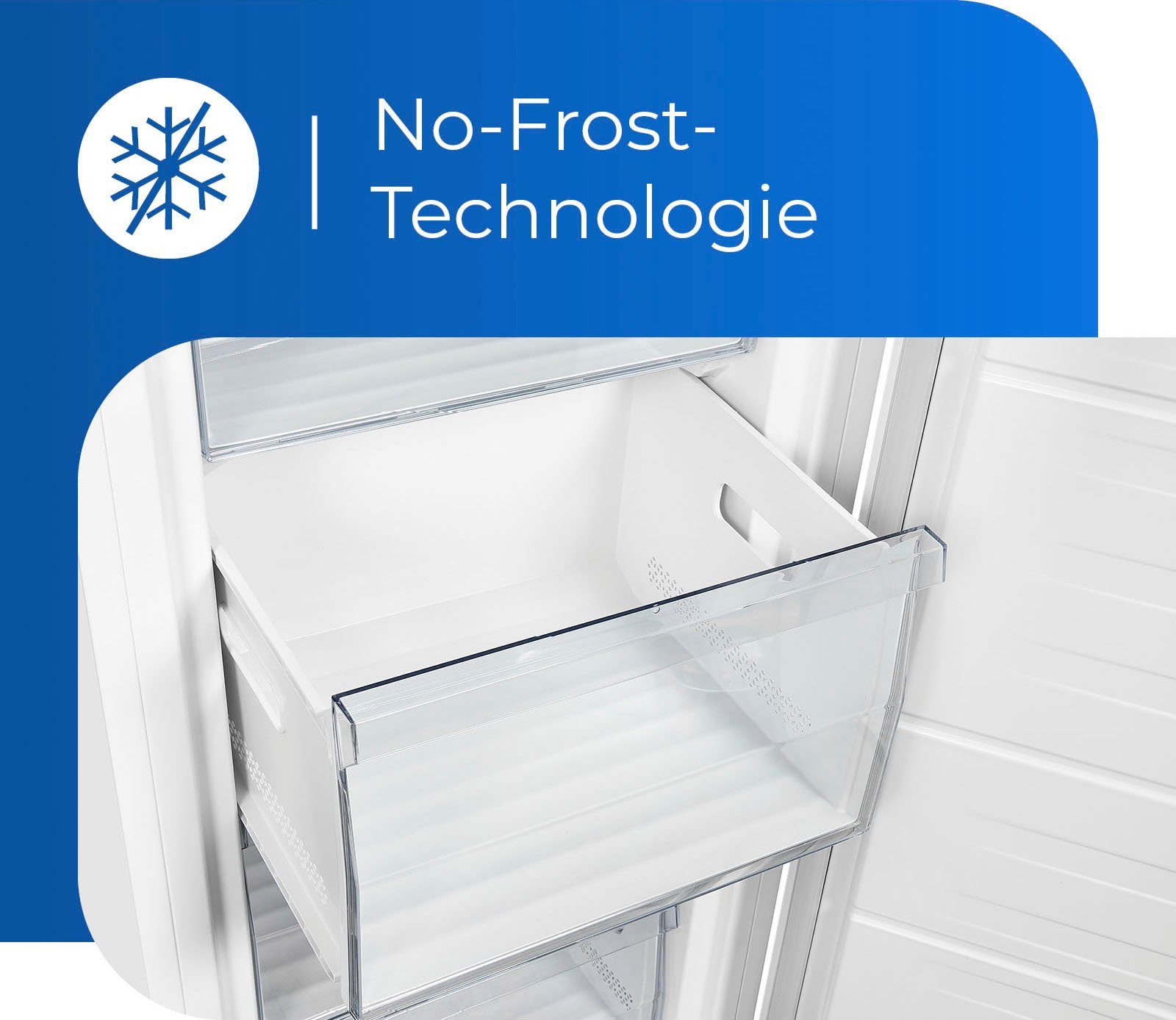 exquisit Gefrierschrank GS271-NF-H-010E weiss, 169,1 cm hoch, 55,9 cm breit