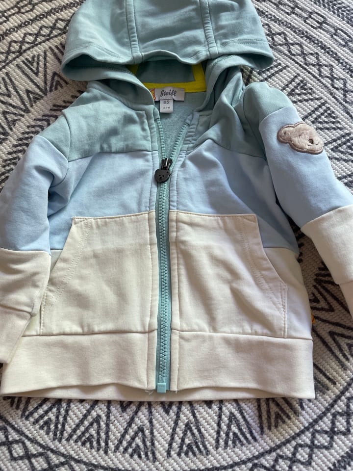 Steiff Sweatjacke in Grün/ Hellblau/ Creme günstig kaufen 62