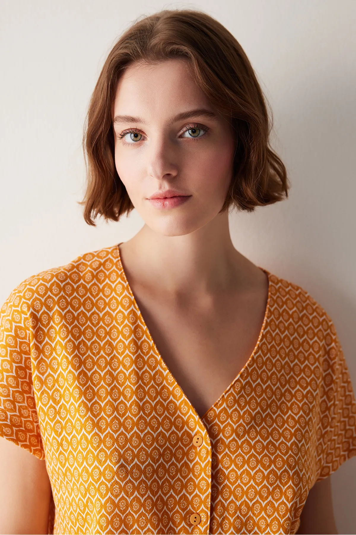 Penti  Capri-Pyjama-Set Flora Orange Gelb