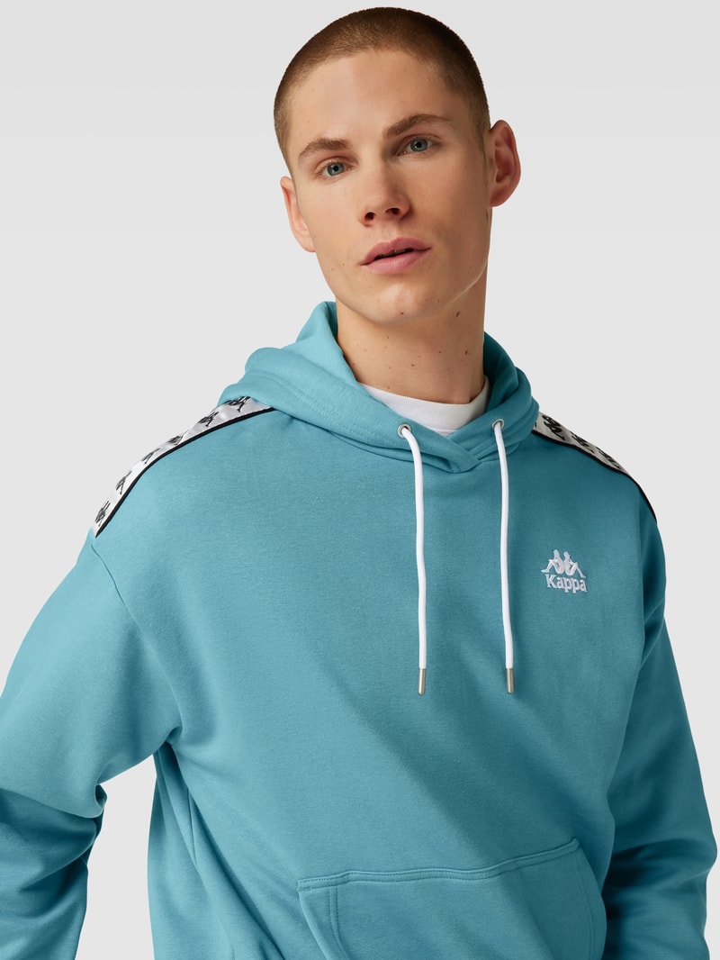 Hoodie mit Logo-Stitching in mint